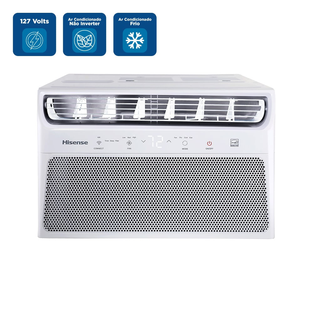 Ar Condicionado Janela Hisense 10000 BTU/h Frio Eletrônico Wi-Fi AW-10CWBRVGU02 - 127 Volts